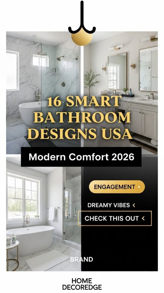 Smart Bathroom Designs USA for Modern Comfort 2026 featuring freestanding tubs and modern home decor styling