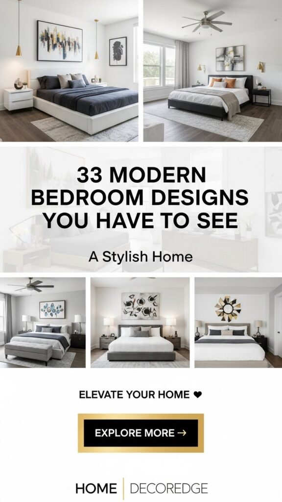 Modern Bedroom Designs You Have To See for a Stylish Home featuring platform beds and modern home decor styling