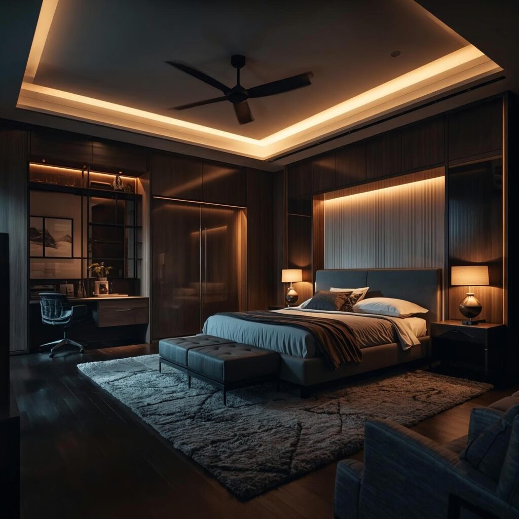 Modern bedroom furniture designed for function with built-in storage and sleek minimalist styling.