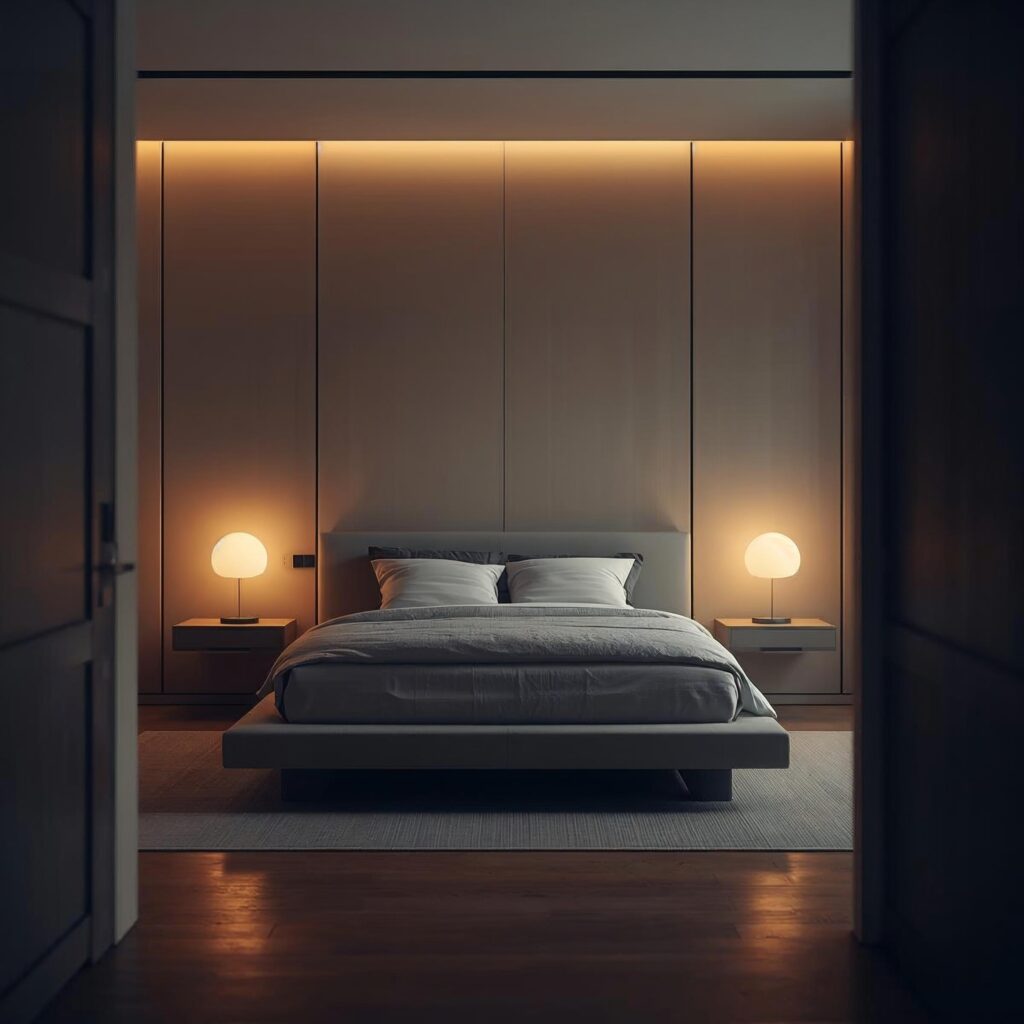 Modern bedroom furniture designed for function with built-in storage and sleek minimalist styling.