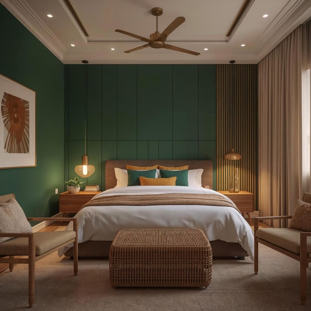 Light and airy small bedroom design with pastel tones, natural light, and minimalist decor to create a spacious and relaxing atmosphere.