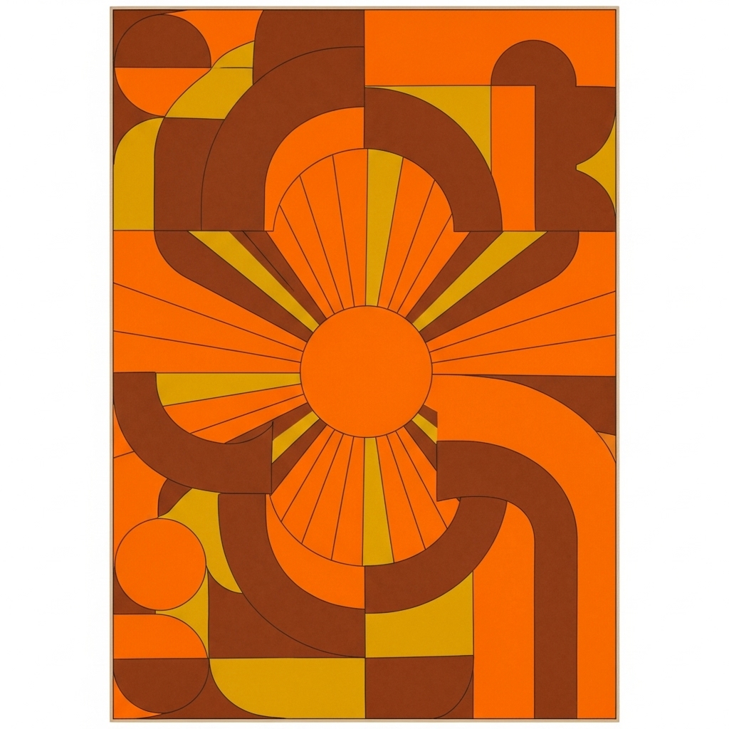 retro wall art 1970s bedroom