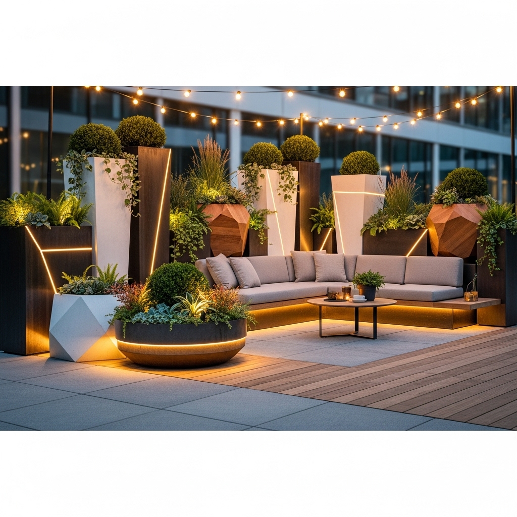 Indoor-outdoor design flow with matching decor and balcony greenery โ urban home USA 2026