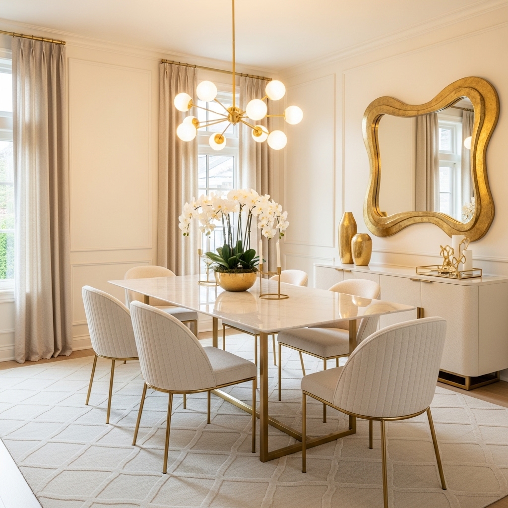 cream art deco dining room ideas