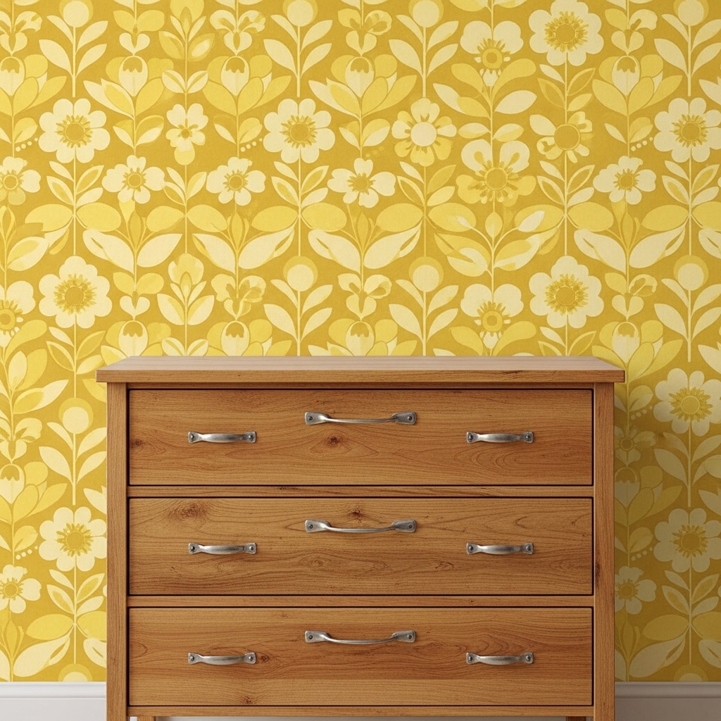 floral wallpaper 70s bedroom makeover