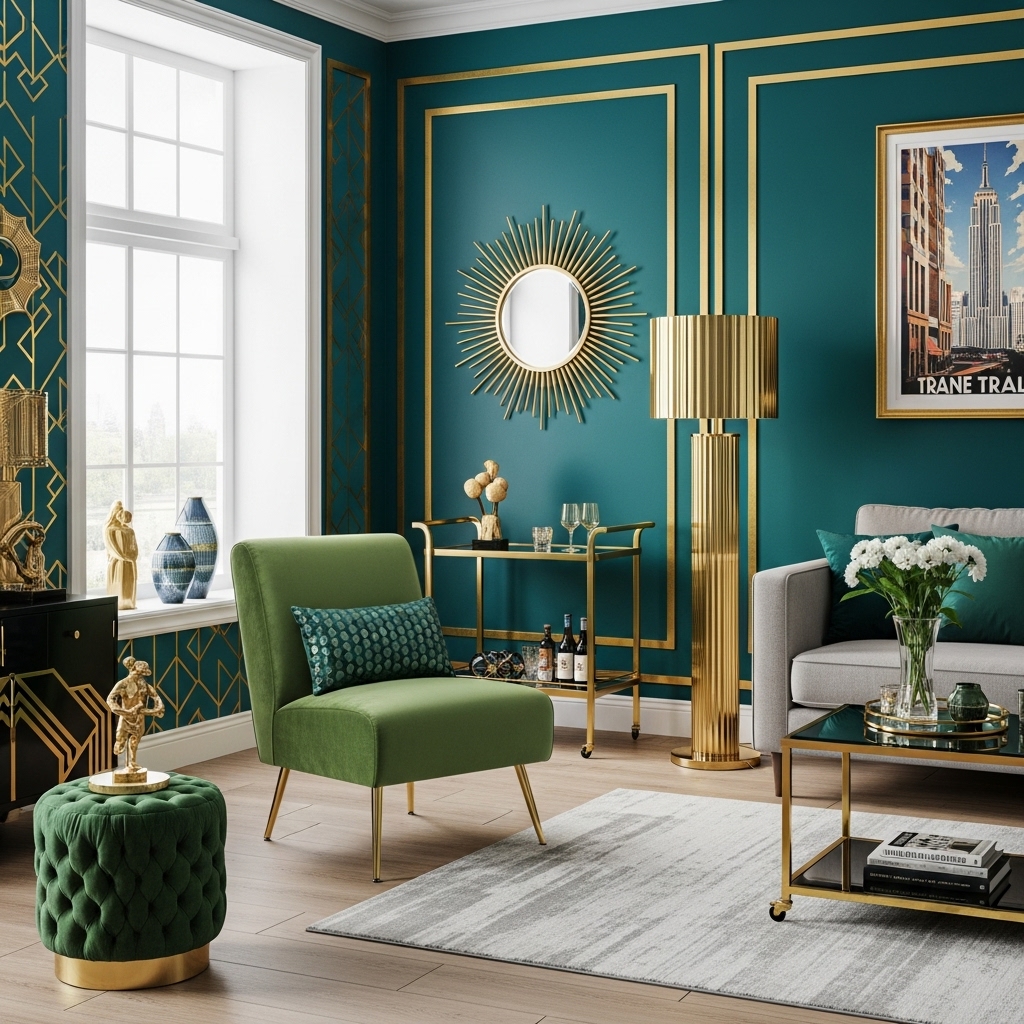 gold accents living room
