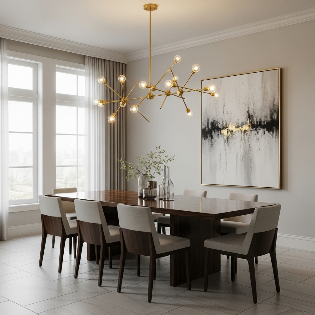 gold chandelier art deco dining room ideas