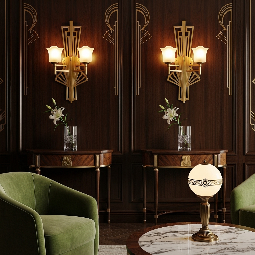 gold wall lights art deco