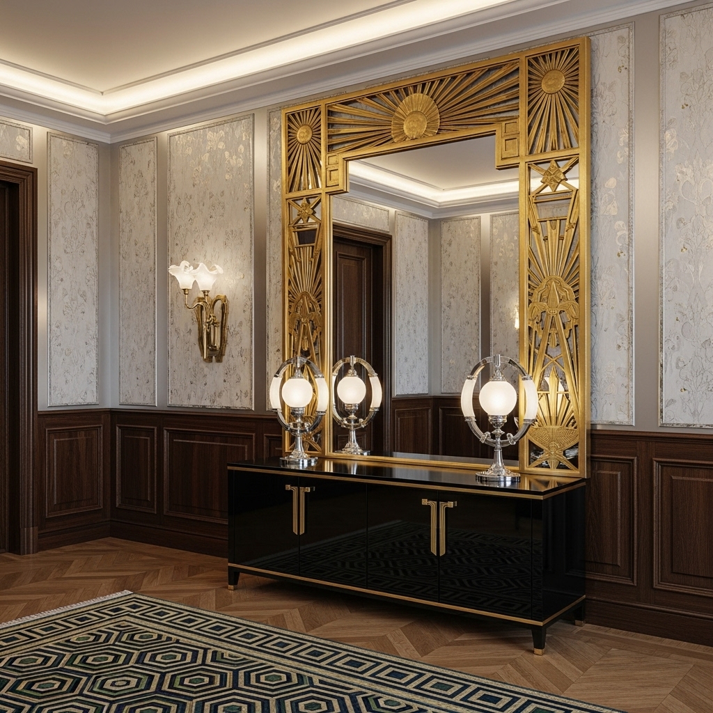 gold frame wall mirror