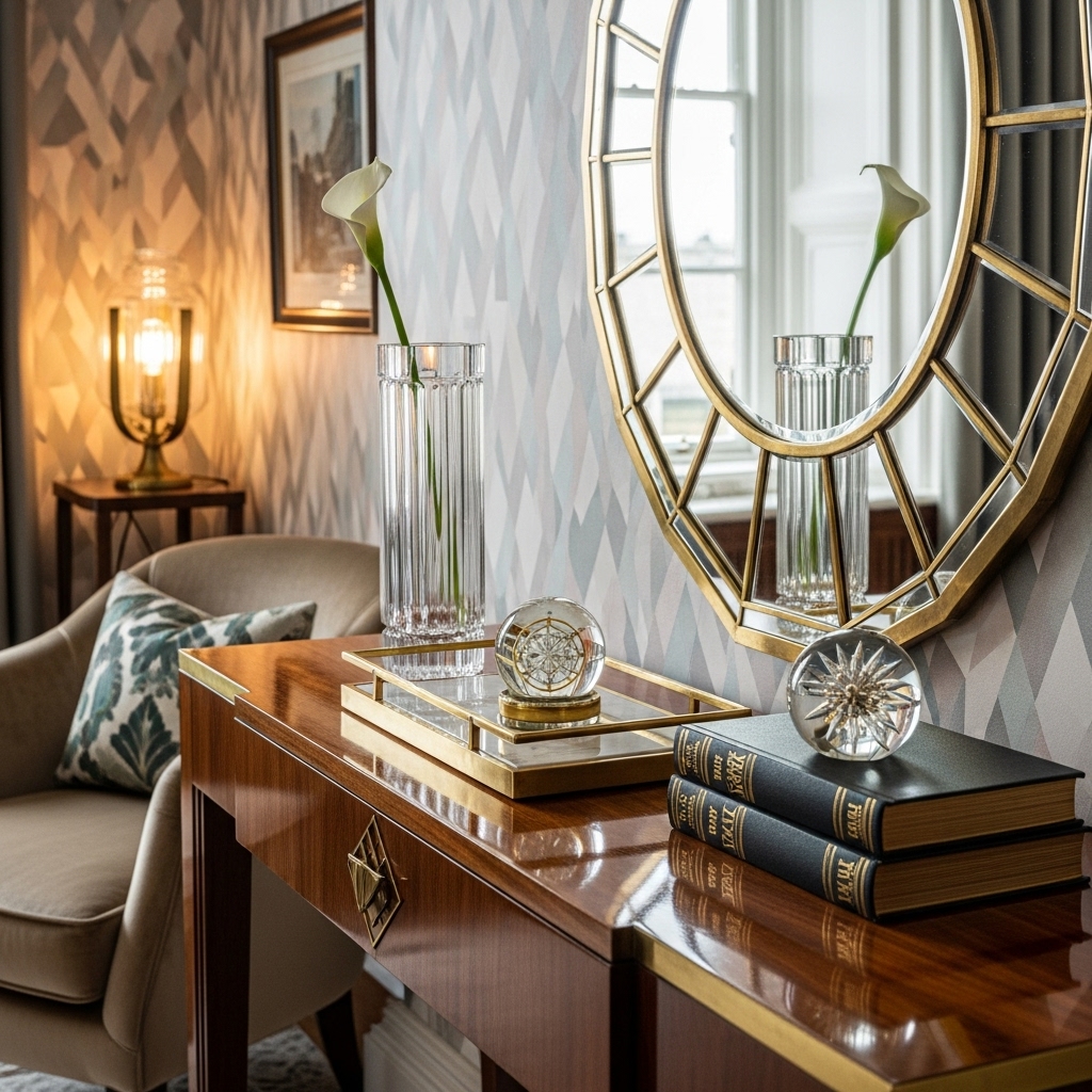 art deco marble and glass decor