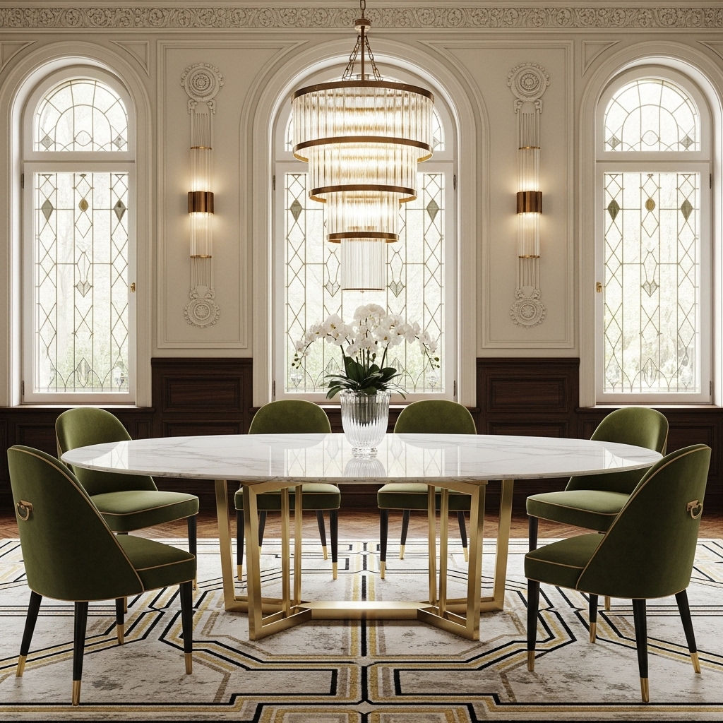 art deco dining room ideas marble table