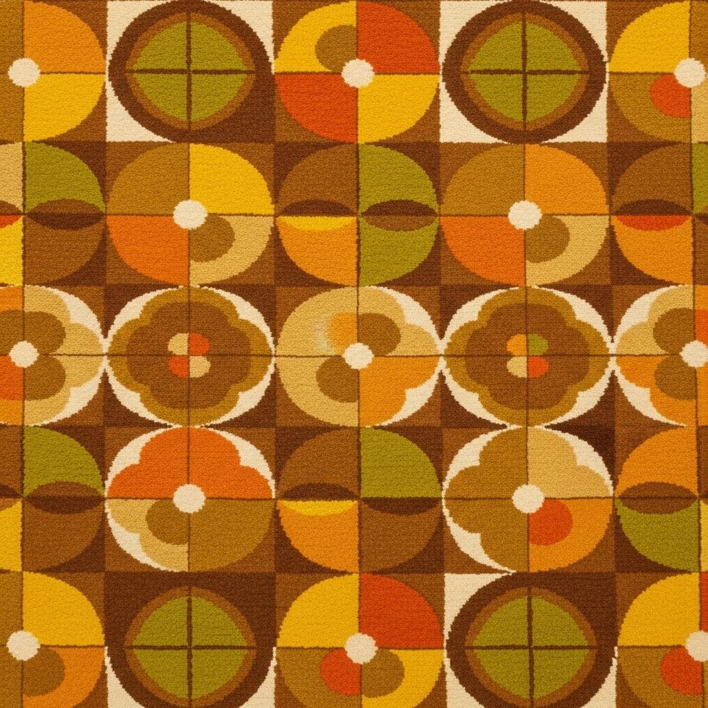 patterned carpet 1970s bedroom