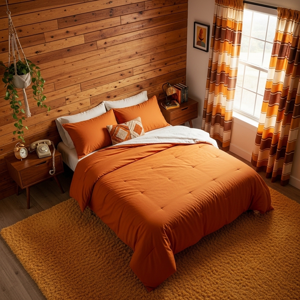 top view 70s bedroom makeover