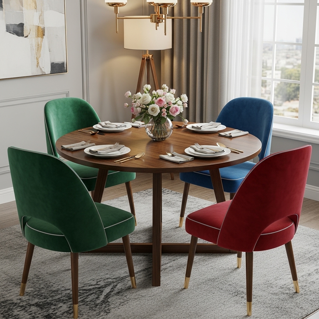 velvet chairs art deco dining room ideas