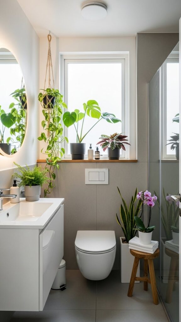 Bathroom-friendly plant home garden idea for apartments