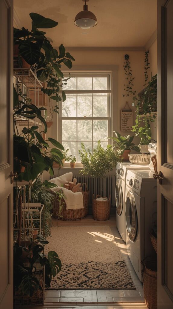 Cozy laundry room ideas with calm and welcoming design