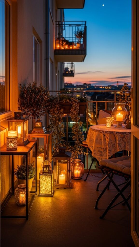 balcony decoration ideas with candles