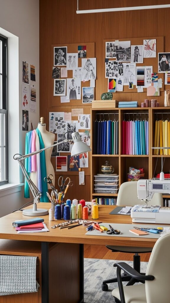 Craft sewing room design studio inspiration with creative décor