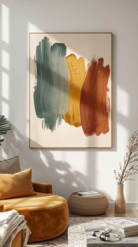 DIY abstract wall art for home aesthetic decor