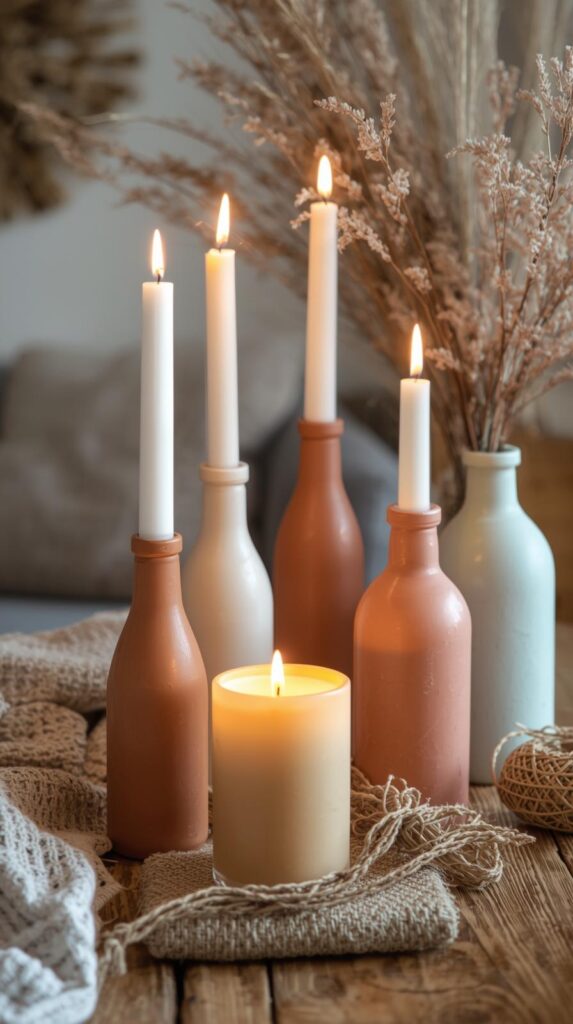 DIY candle holder ideas for home aesthetic
