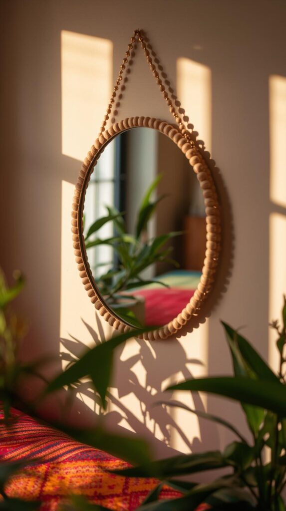 DIY aesthetic mirror decor idea