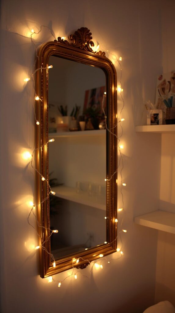 DIY fairy light decor for aesthetic home