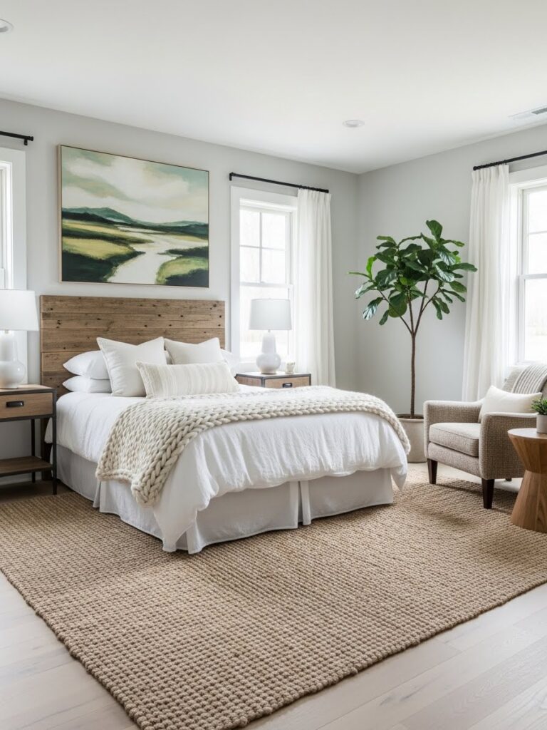 Farmhouse modern bedroom design