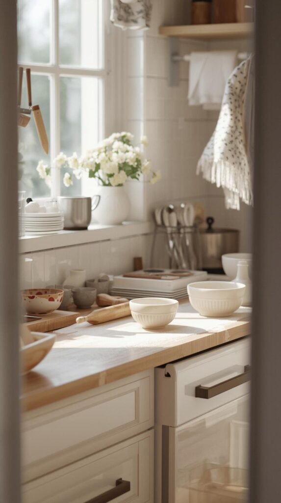Home baking essentials arranged for small kitchens