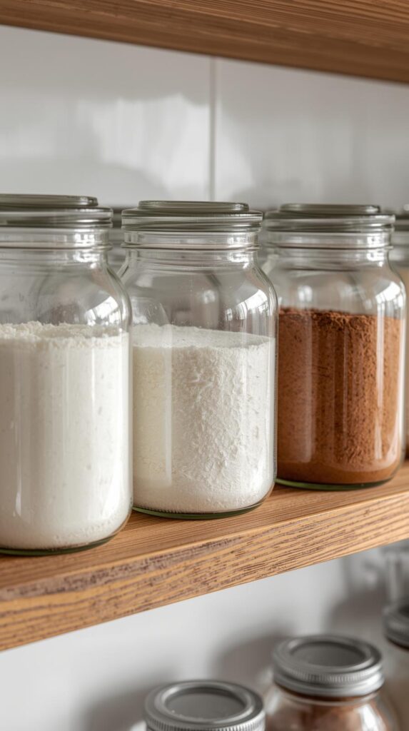 Storage containers for baking ingredients