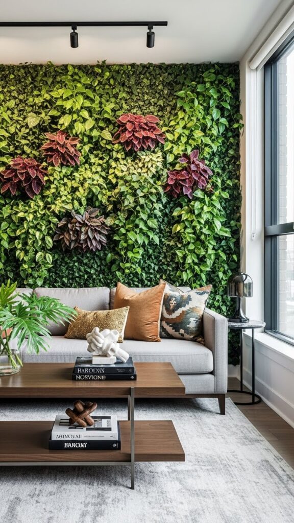 Indoor green wall home garden idea for apartments