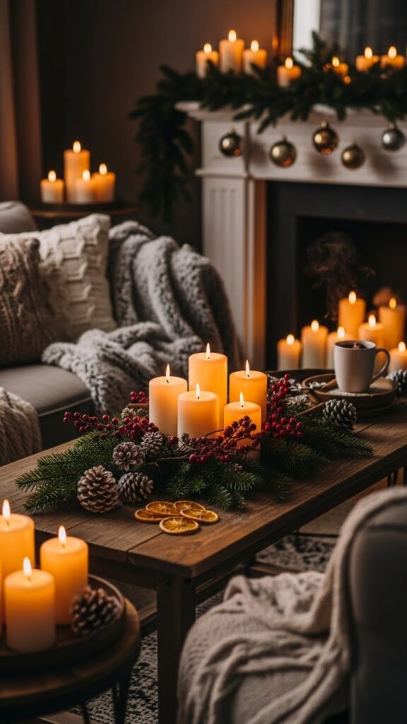 Candle decor ideas for January winter home