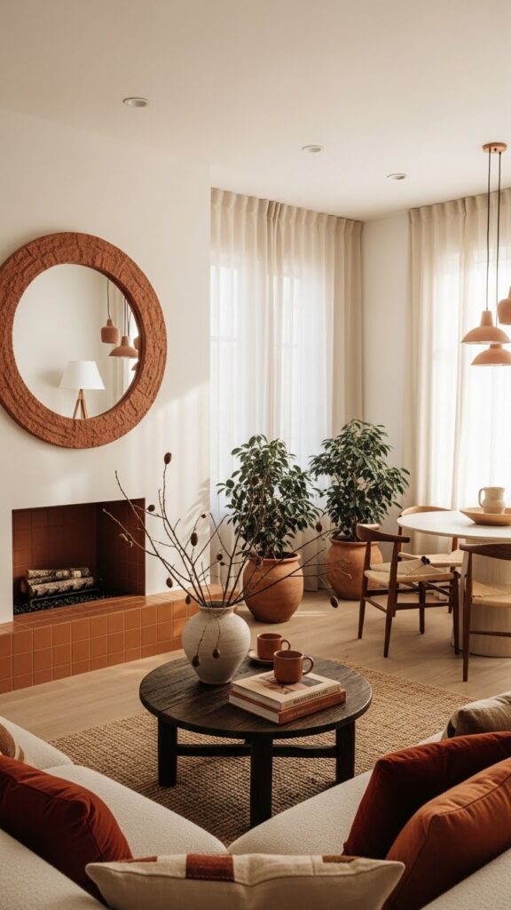 Light mocha and warm white January color palette for winter bedrooms