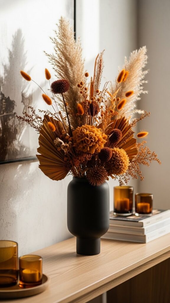Dried floral decor ideas for January home