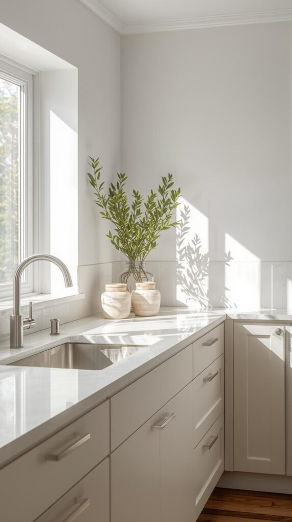 Kitchen home decor inspo with clean countertops