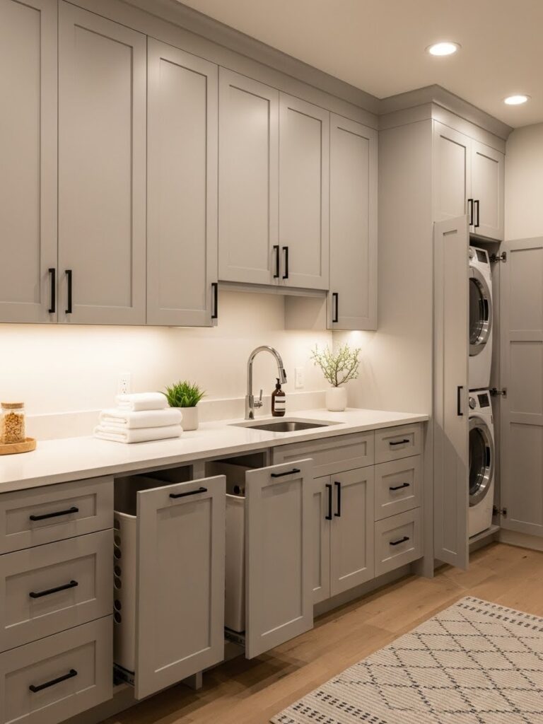 Laundry room ideas with built-in cabinets