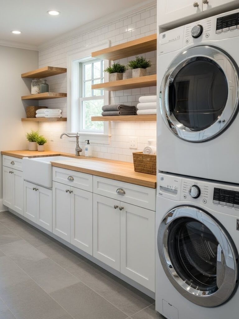 Laundry room ideas with counter height cabinets