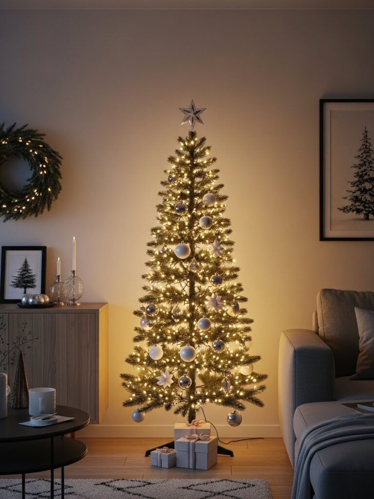 Minimal Christmas tree decorating ideas for living room