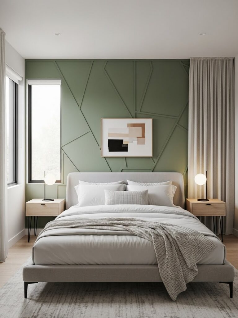 Modern bedroom accent wall