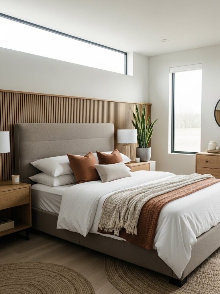 Earthy tone modern bedroom design