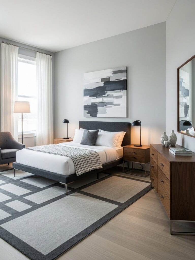 Gray modern bedroom color palette