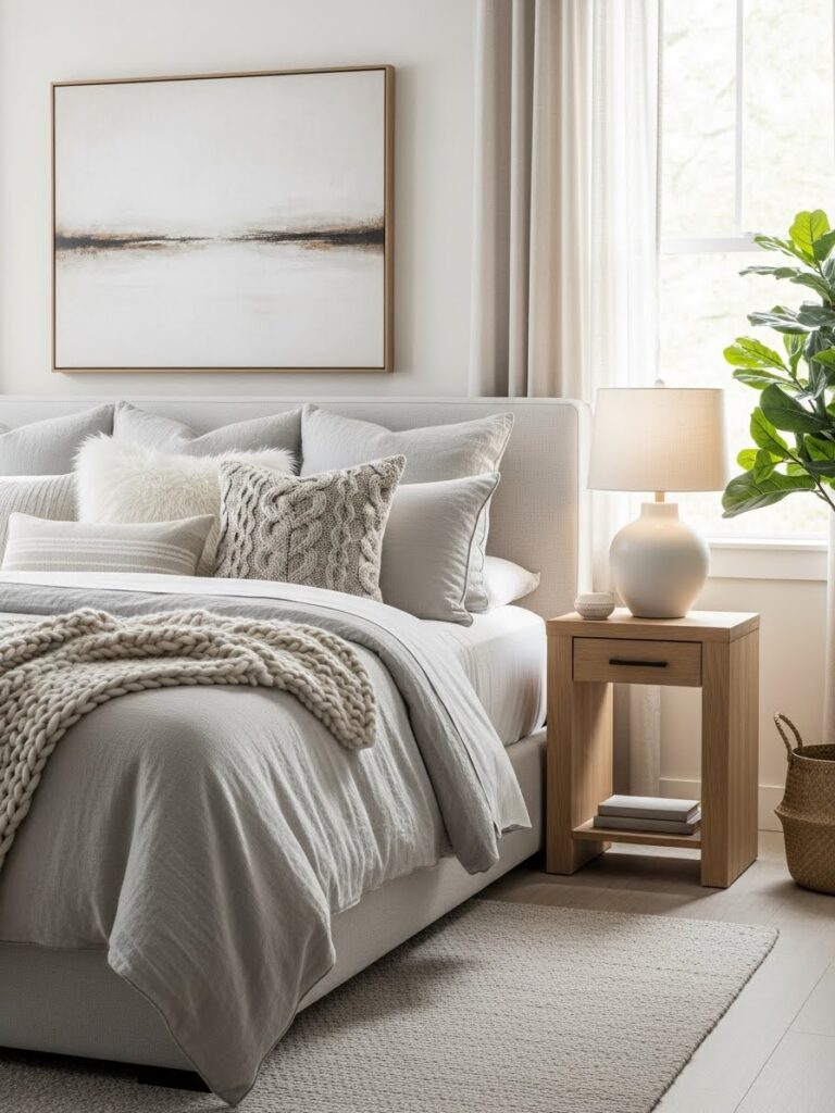 Linen textures modern bedroom