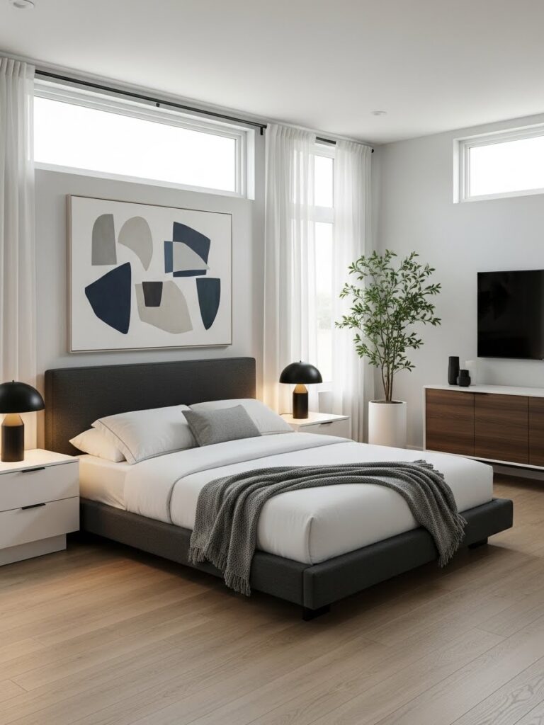 Modern bedroom platform bed