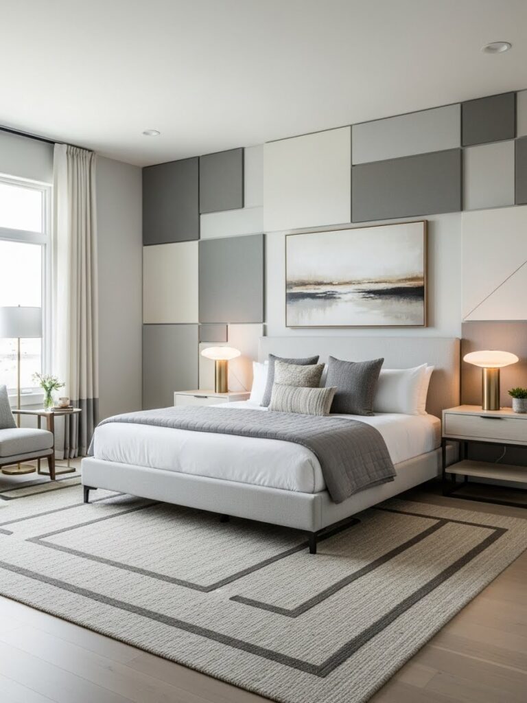 Textured wall modern bedroom