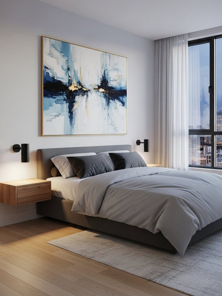 Modern bedroom wall art ideas
