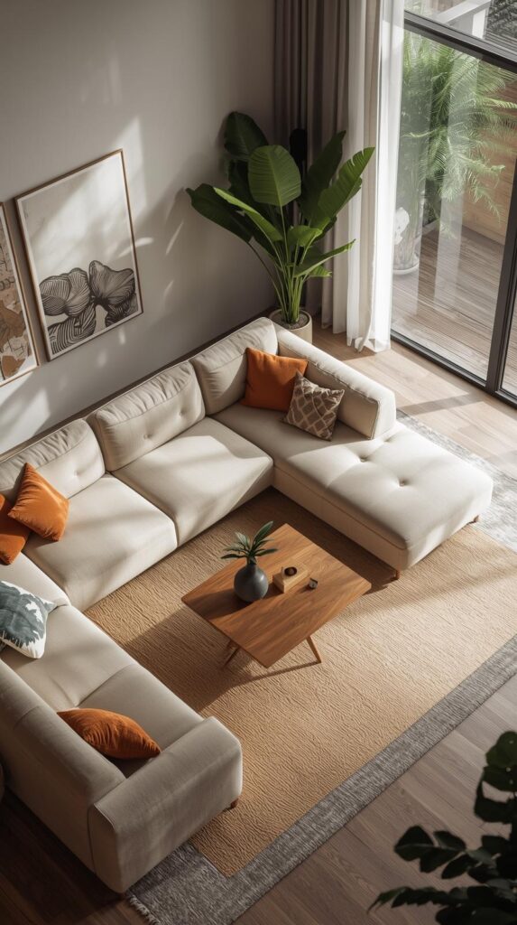 Modern living room home decor inspo with soft neutral colors