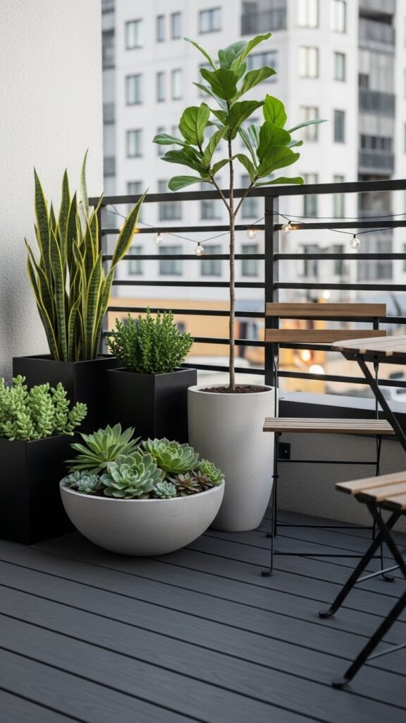modern planter balcony decoration ideas