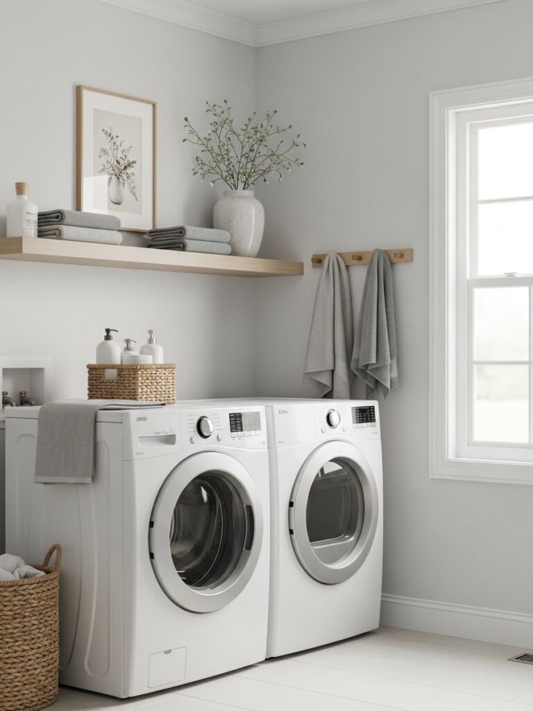 Neutral laundry room decor ideas