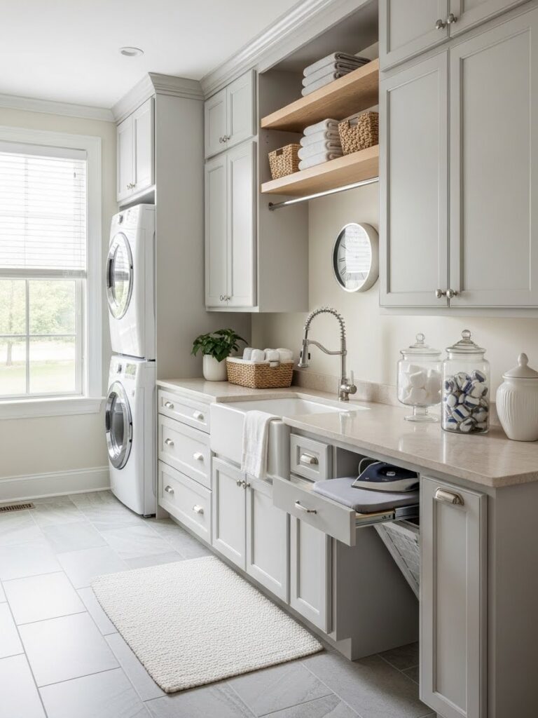 Neutral color laundry room ideas