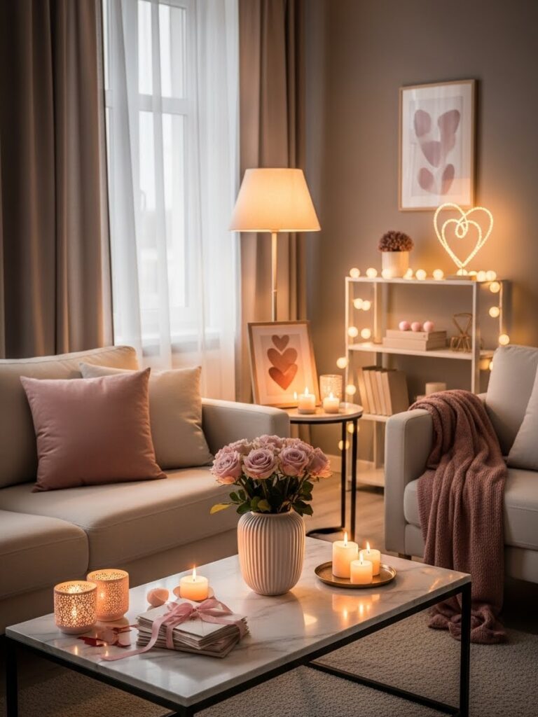 Neutral Valentine’s Day home decor ideas for modern interiors