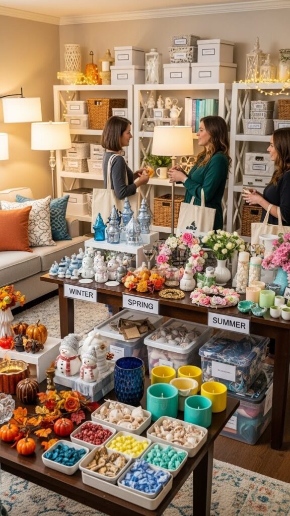 Organized aesthetic seasonal editing with colorful decor